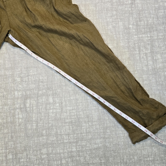 Brown Free People Paper Bag Linen Pants Size M - Picture 8 of 11